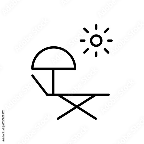 Sun bed icon web design in vector