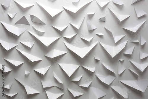 Textured Jagged Paper Cuts on Crisp White Canvas