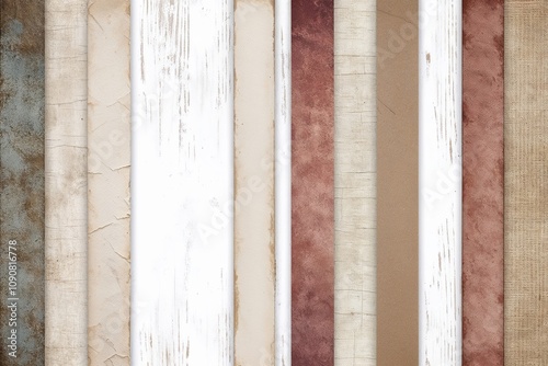 Distressed Texture Weathered Paper Borders on Clean White Background