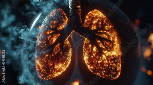 Smoking Effect on Human Lungs. Concept of No Smoking and World Lung Health

 photo