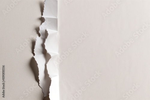 Jagged Edge Paper Texture on White Canvas Background