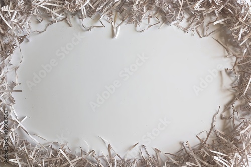 Shredded Paper Textures on White Background for Design Elements