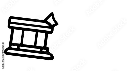 Education icon theme on a white background. Animation minimalist of education