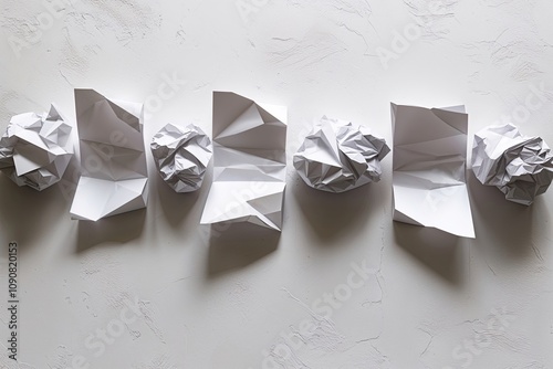 Textured Design with Crumpled Paper Edges Aligned on a Clean White Background