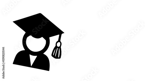 Education icon theme on a white background. Animation minimalist of education