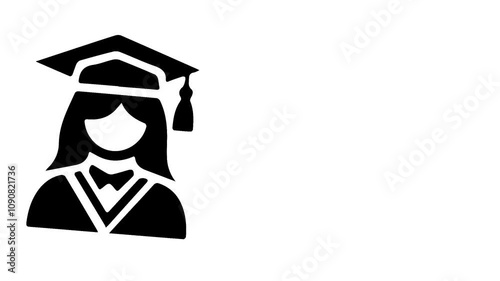 Education icon theme on a white background. Animation minimalist of education