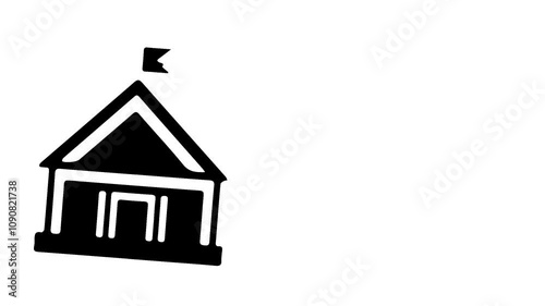 Education icon theme on a white background. Animation minimalist of education