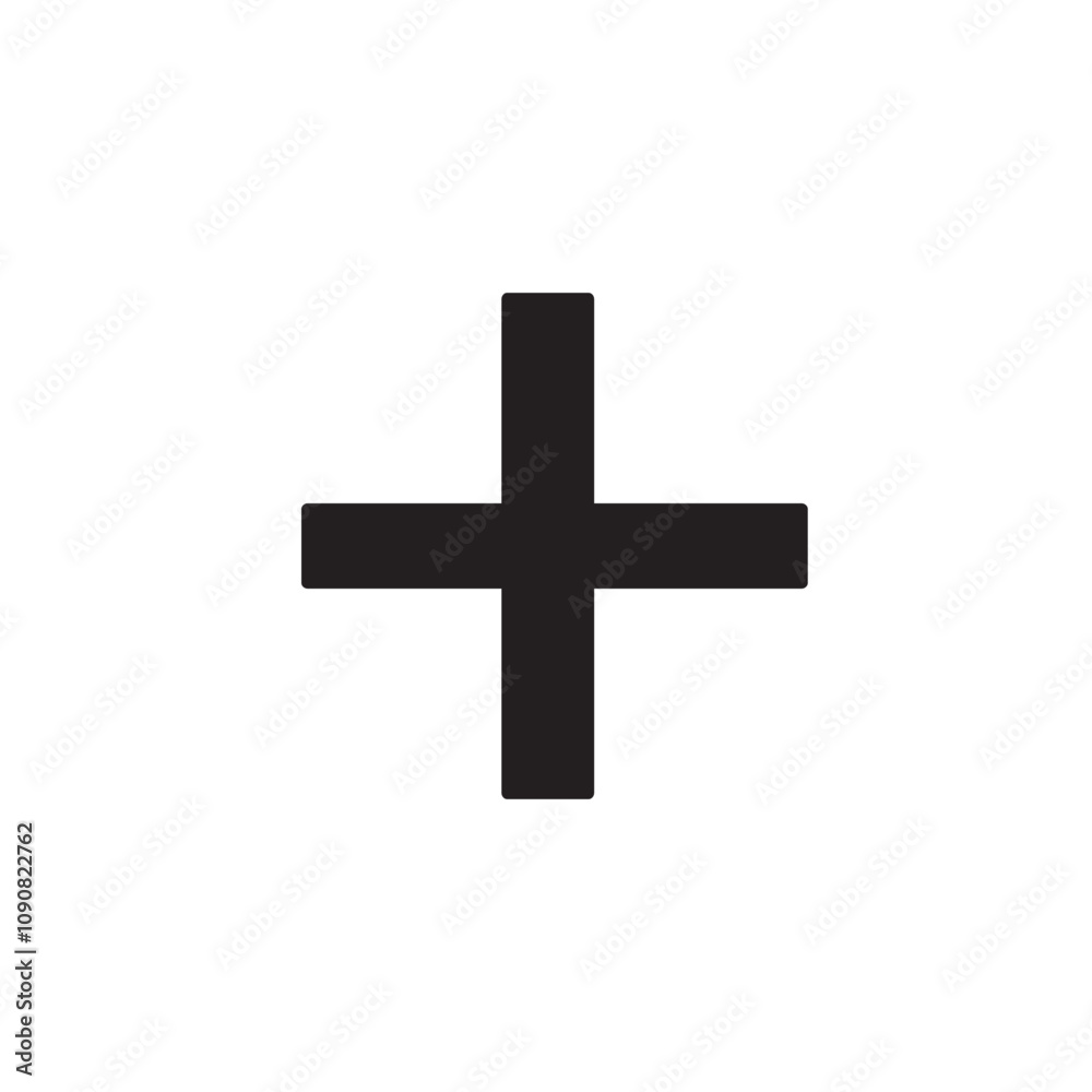 Fototapeta premium mathematical plus sign on a transparent background, add, add, flat icon of the add sign