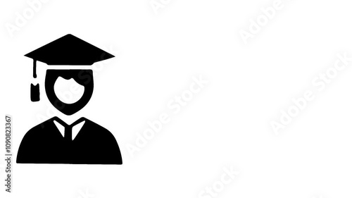 Education icon theme on a white background. Animation minimalist of education