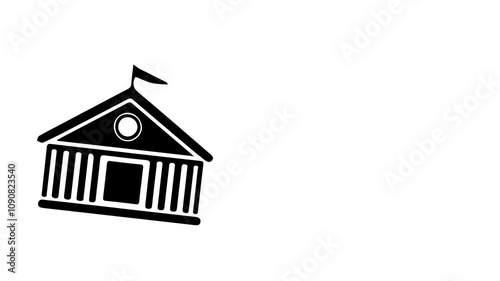 Education icon theme on a white background. Animation minimalist of education