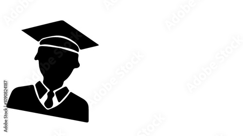 Education icon theme on a white background. Animation minimalist of education