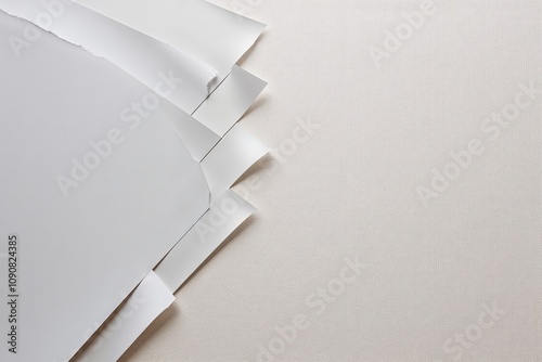 Jagged Paper Edges on White Canvas Background for Art and Design