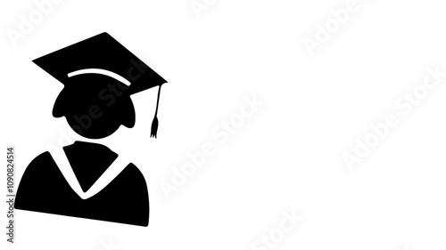 Education icon theme on a white background. Animation minimalist of education