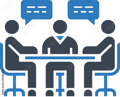 Formal meeting with discussion icon