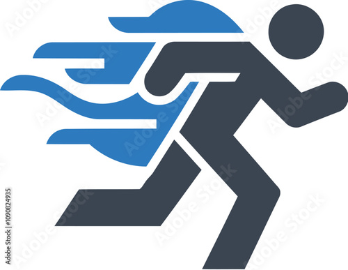 Fast runner moving quickly icon