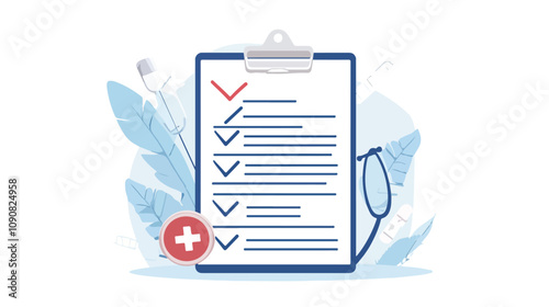 Medical Health Insurance Form with Results List for Healthcare Professionals