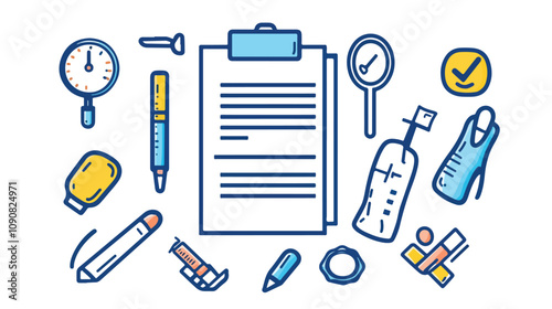 Medical Health Care Report Results Icon Form, Digital Health Report Symbol, Health Care Analysis, Health Information Technology, Medical Form Report Icon