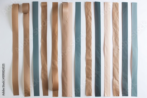 Weathered Paper Strips on White Background for Creative Craft Projects