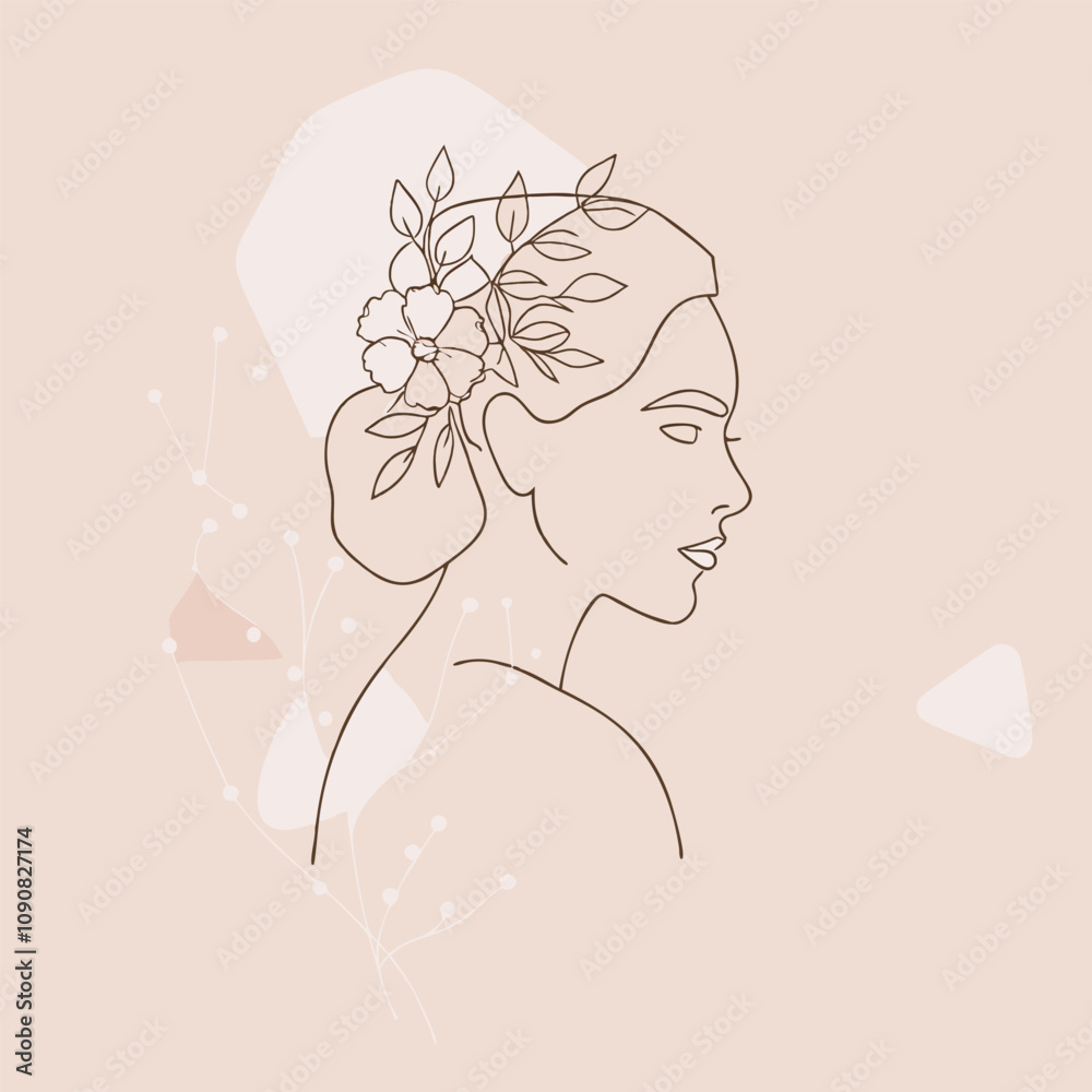 Hand Drawn Woman One Line Art Illustration Hand Drawn Woman One Line Art Illustration