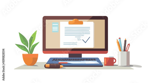 Digital Smart Contract Document Online - Electronic Technology Concept