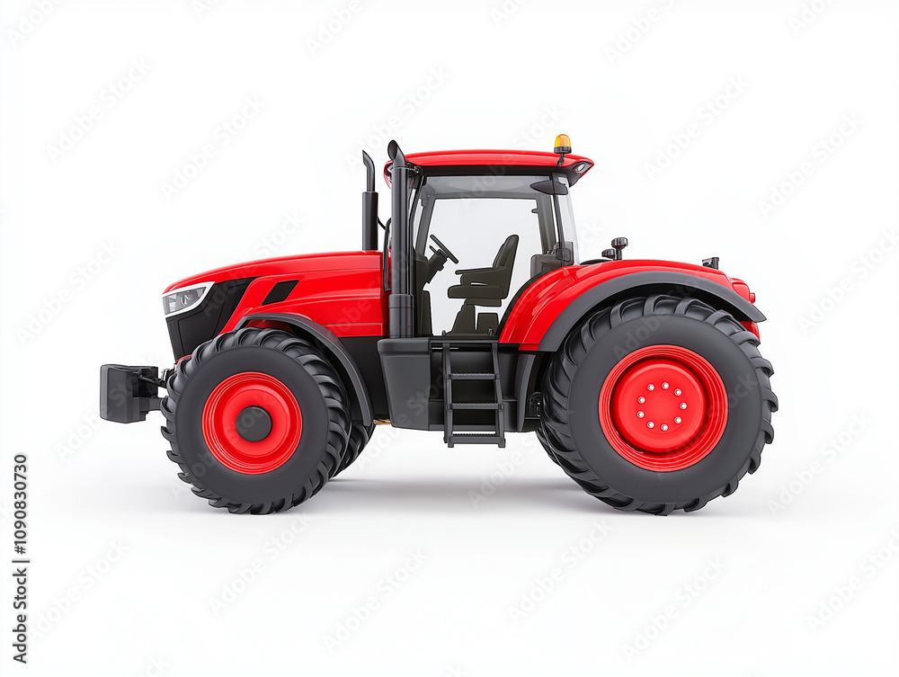 Obraz premium Tractor for farming, isolated on white background