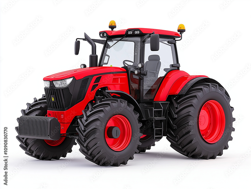 Obraz premium Tractor for farming, isolated on white background