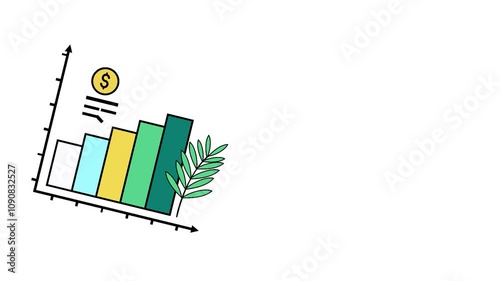 Financial concept isolated on white background with copy space