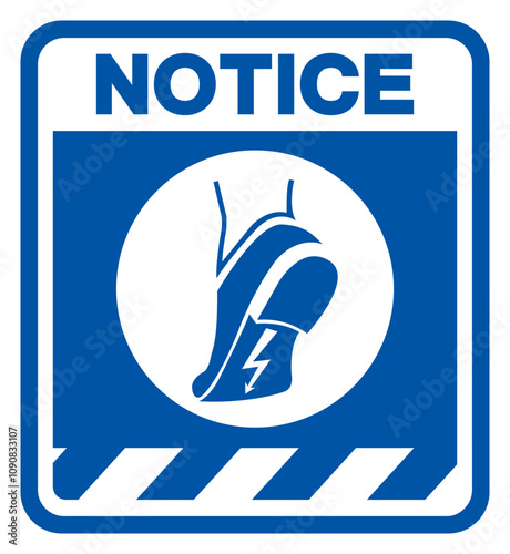 Notice Wear Anti Static Shoes Symbol Sign ,Vector Illustration, Isolate On White Background Label. EPS10