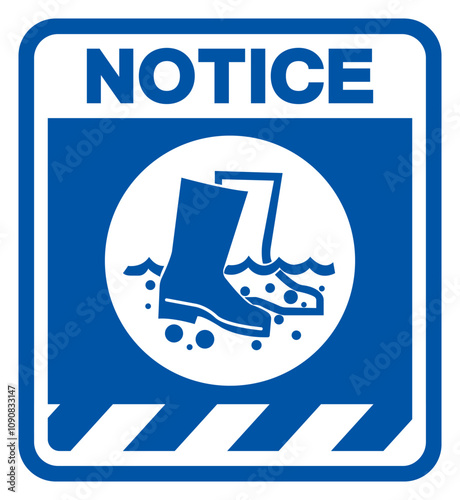 Notice Disinfect Boots Symbol Sign, Vector Illustration, Isolate On White Background Label. EPS10