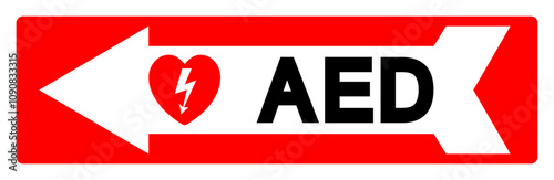 AED Symbol Sign, Vector Illustration, Isolate On White Background Label .EPS10