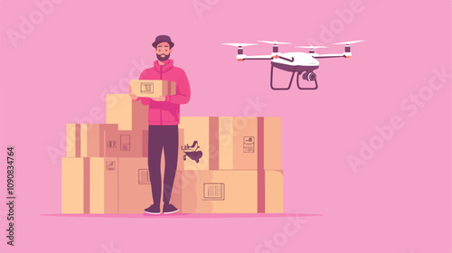 Young Man Standing in Logistics Industry