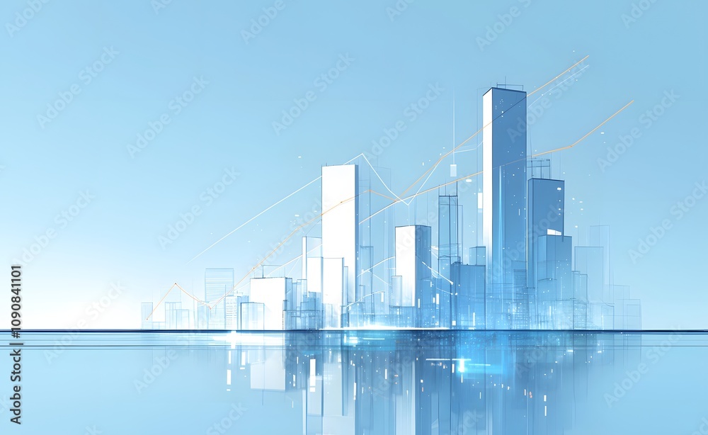 Fototapeta premium abstract blue city