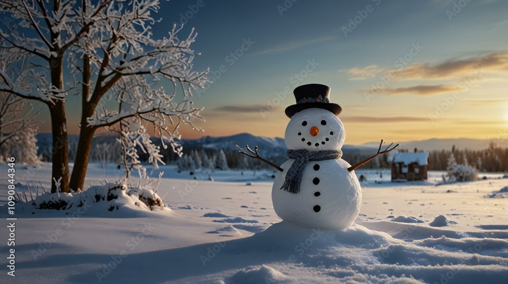 Obraz premium snowman on the snow