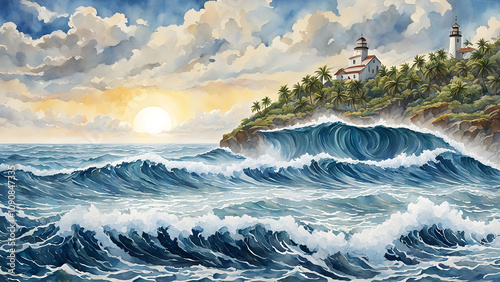 Jesus walking on the ocean, Jesus miracle, bible story, holy spirit, Jesus on the ocean, ai generated