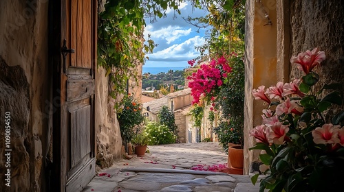 Fototapeta Naklejka Na Ścianę i Meble -  street in the village of island