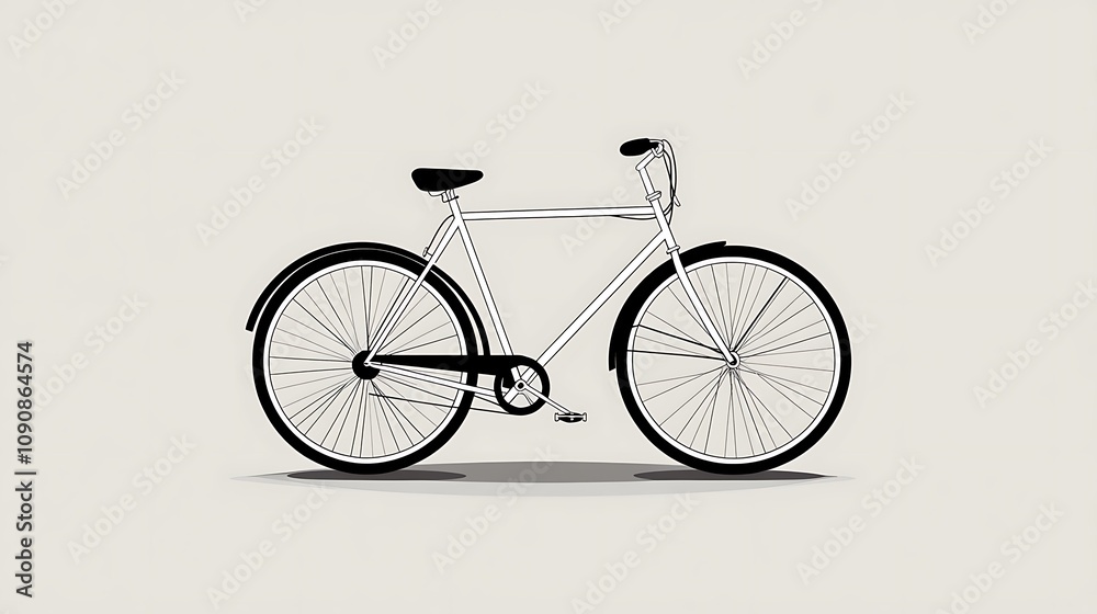 Classic Bicycle Design Simple Line Drawing Illustration Classic Bicycle Design Simple Line Drawing Illustration
