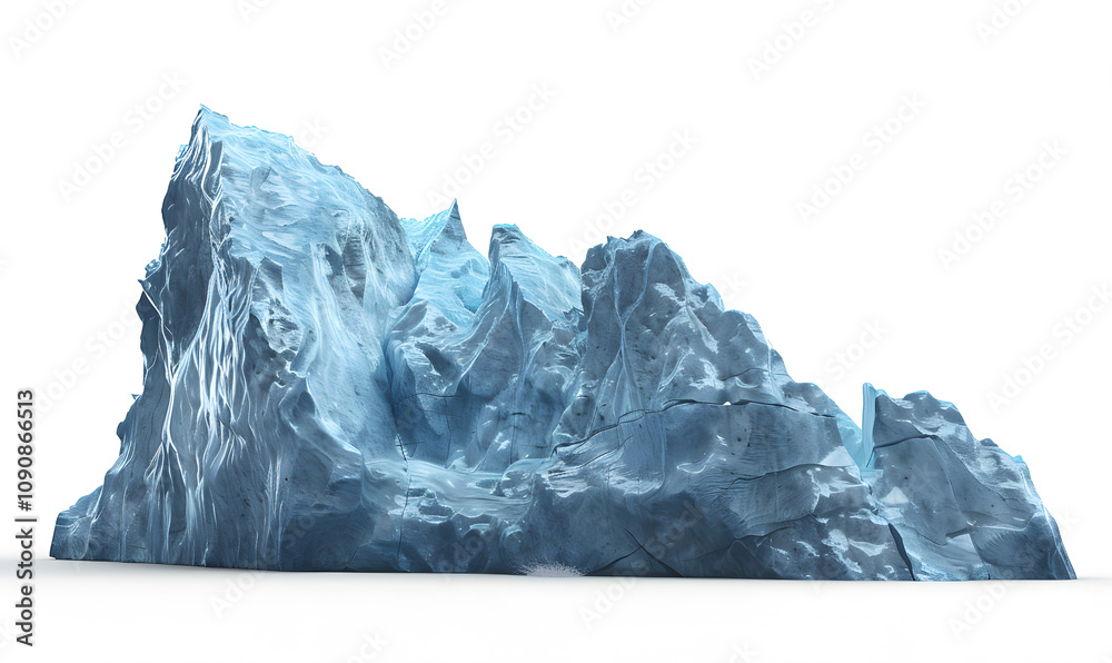 Obraz premium Massive iceberg isolated on white background