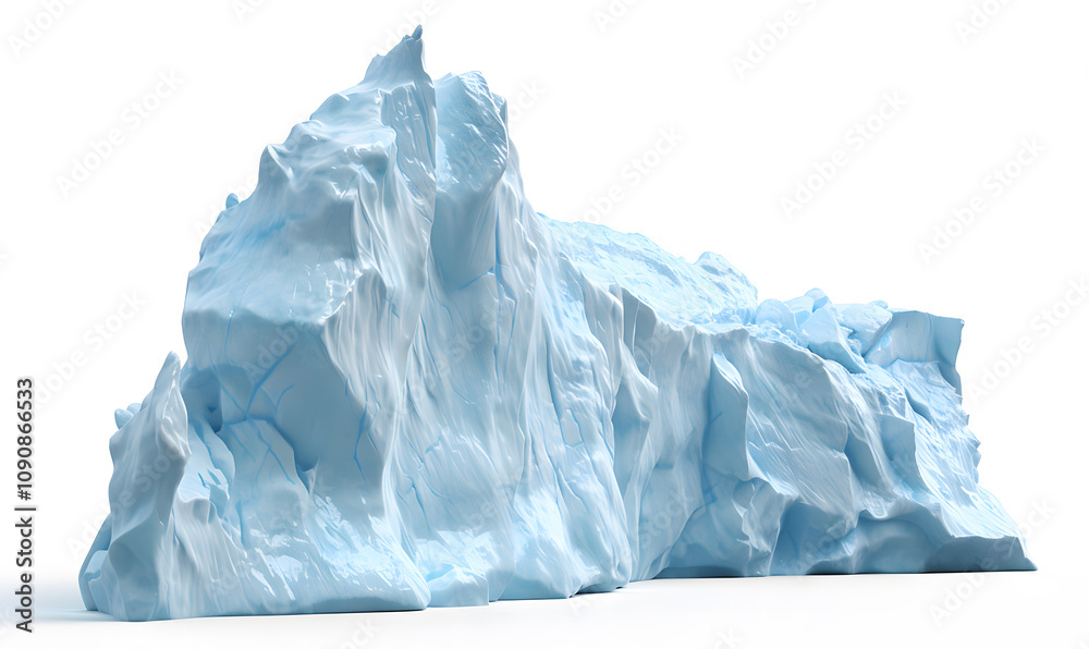 Obraz premium Massive iceberg isolated on white background