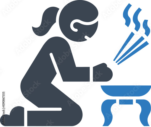 Kneeling incense burner icon