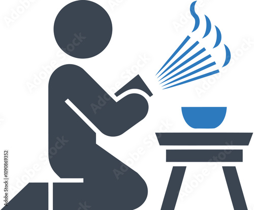 Reading with incense icon