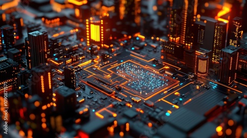 Circuit City: A Futuristic Urban Landscape photo