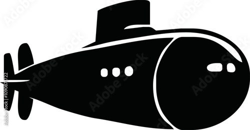 submarine silhouette design. military underwater transportation sign and symbol.