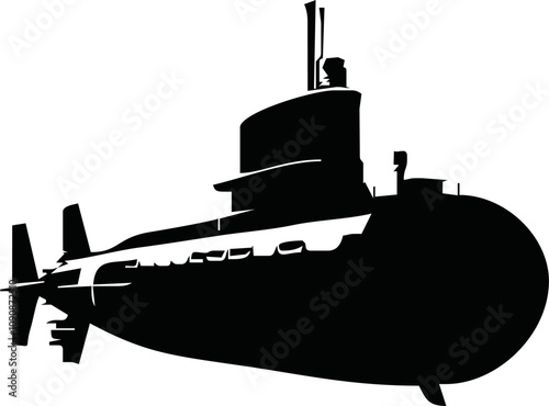 submarine silhouette design. military underwater transportation sign and symbol.
