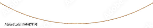 A single natural rope is shown, isolated on a white background, slightly curved downward. The image can serve as a template or design layout for various projects
