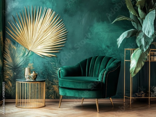 Emerald Velvet Chair Tropic...