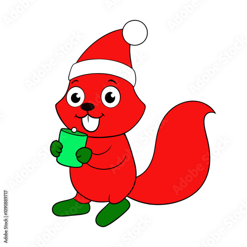 Adorable Christmas Animals Vector Design.