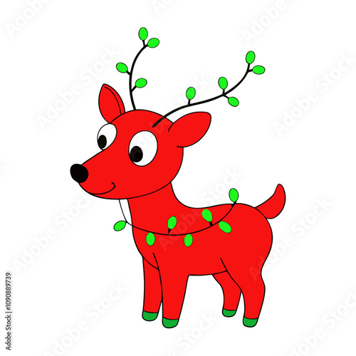 Adorable Christmas Animals Vector Design.