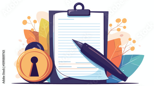 Confidential Non Disclosure Agreement Icon in Flat Design