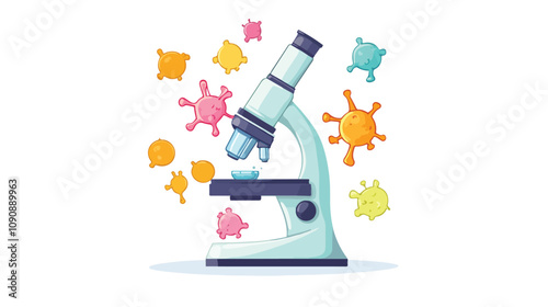 Microscope and Bacteria Concept in Biology Study