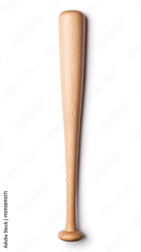 Obraz premium Wooden baseball bat, isolated on white background